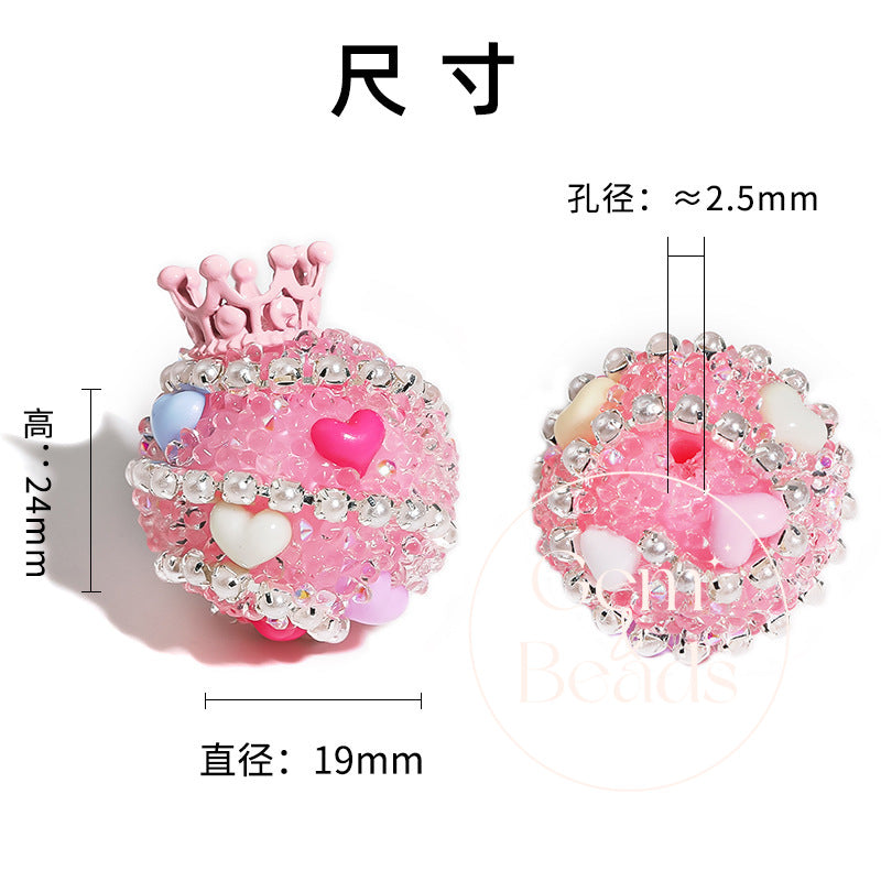 Crown Sugar Sparkles Rhinestone Beads (5pcs)