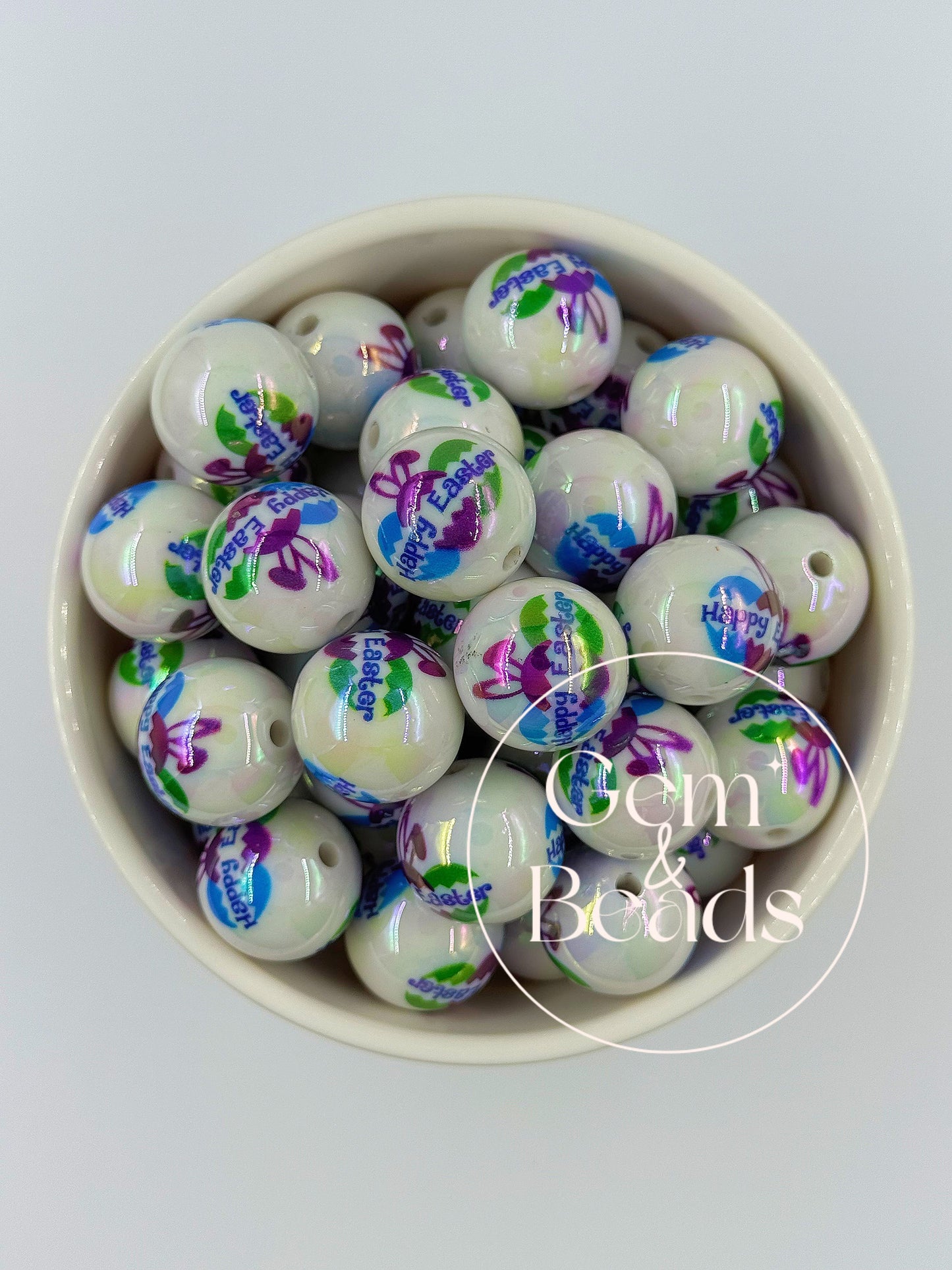 Happy Easter 20mm Beads 10 counts