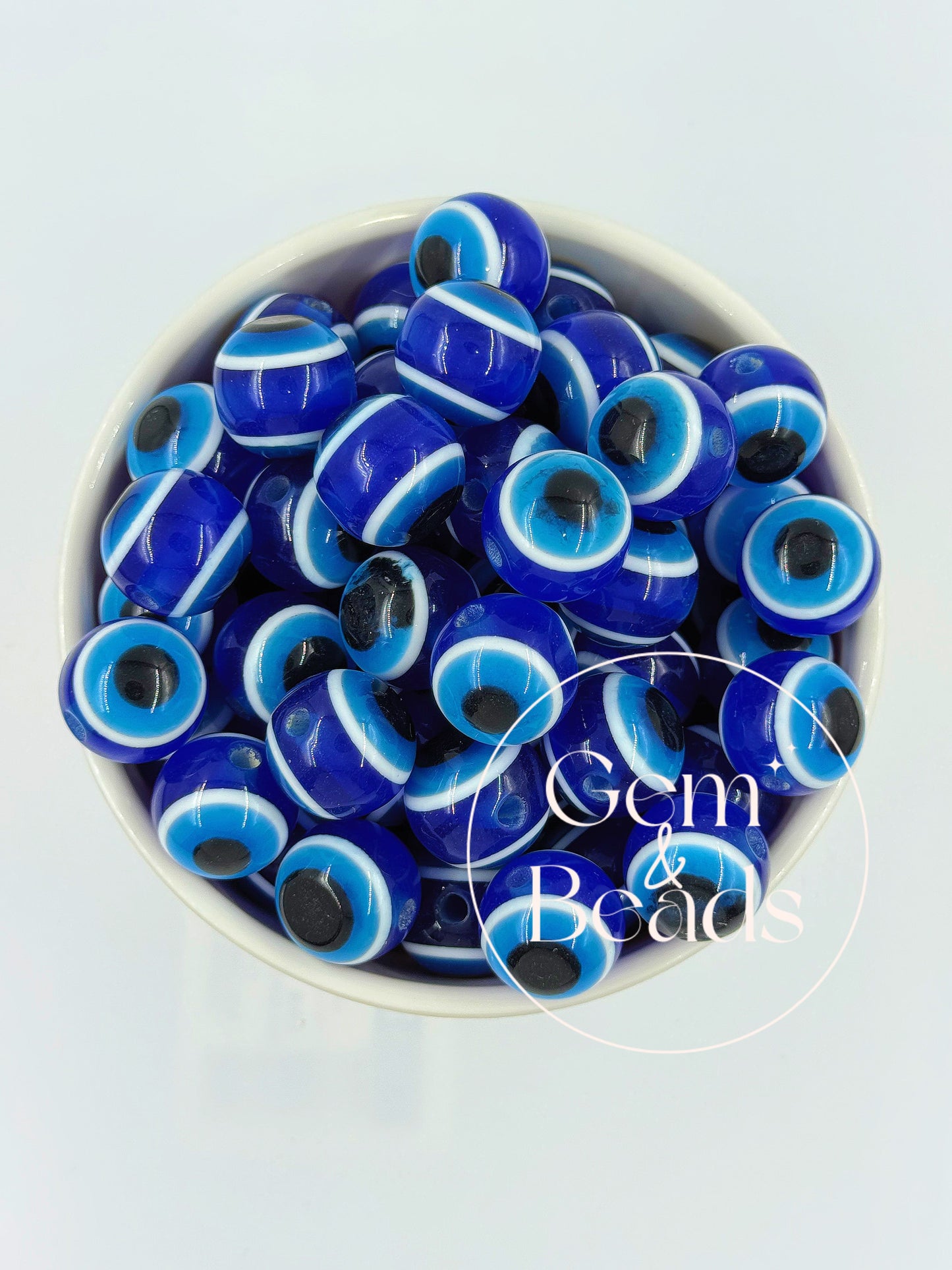 Navy Blue Evil Eye Beads (15 count/bag)
