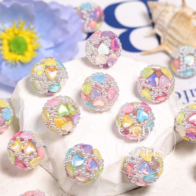 Mermaid Rhinestone Pearls Beads (10 counts)