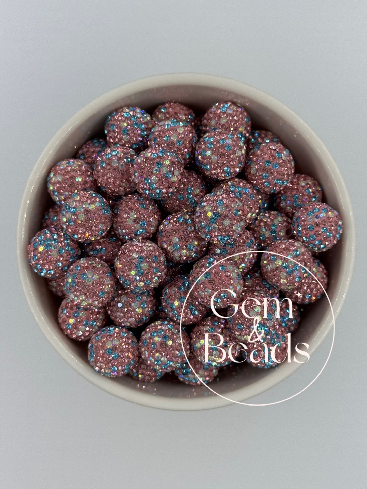 Confetti Rhinestone Sugar Ball (10pcs) 16mm