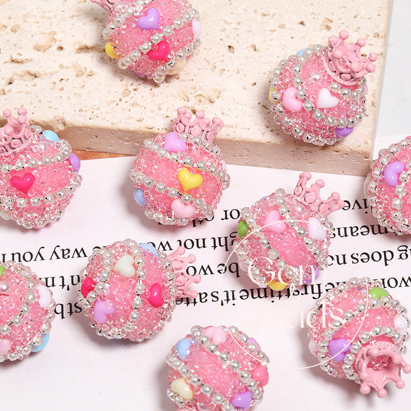 Crown Sugar Sparkles Rhinestone Beads (5pcs)