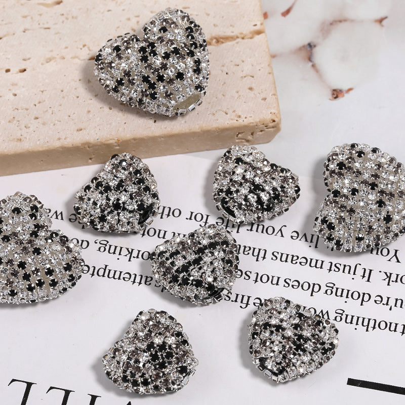 Diamond Hearts Rhinestone Beads (5 counts)