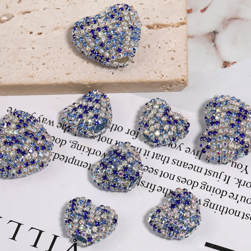 Diamond Hearts Rhinestone Beads (5 counts)