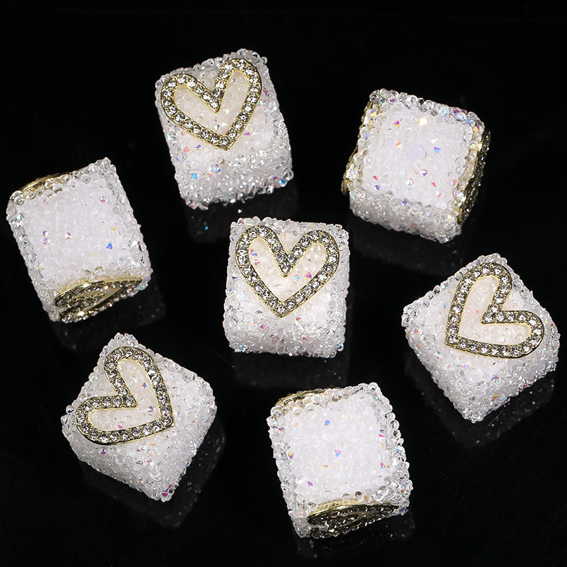 Sweetheart Sugar Rhinestone Cube Beads (5 counts)