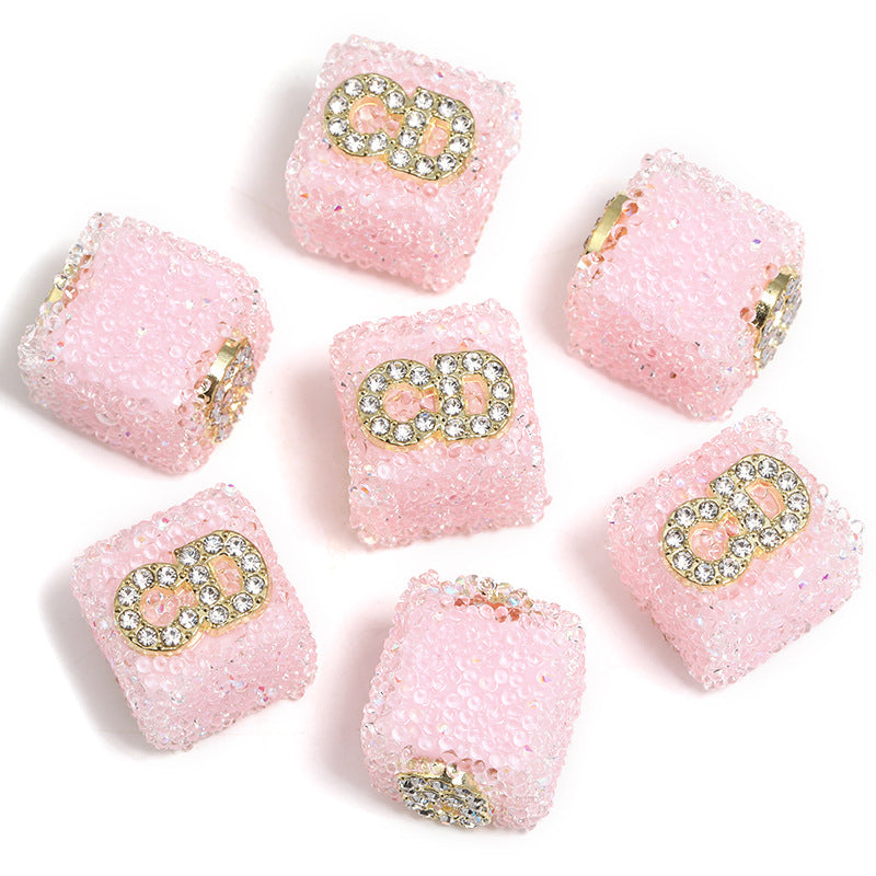 Starlit Sugar Rhinestone Cube Beads (5 counts)