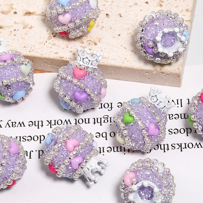 Crown Sugar Sparkles Rhinestone Beads (5pcs)