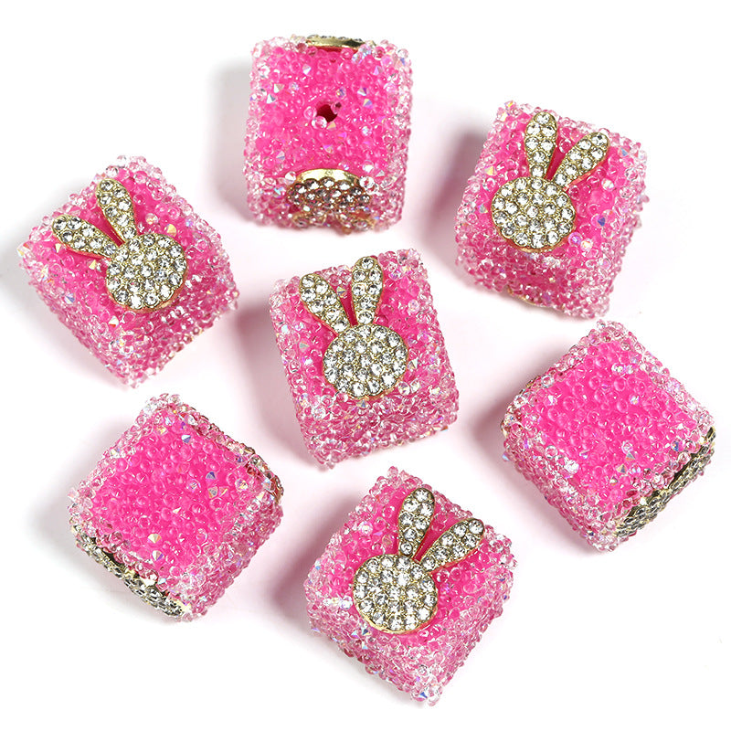 Sweetheart Sugar Rhinestone Cube Beads (5 counts)