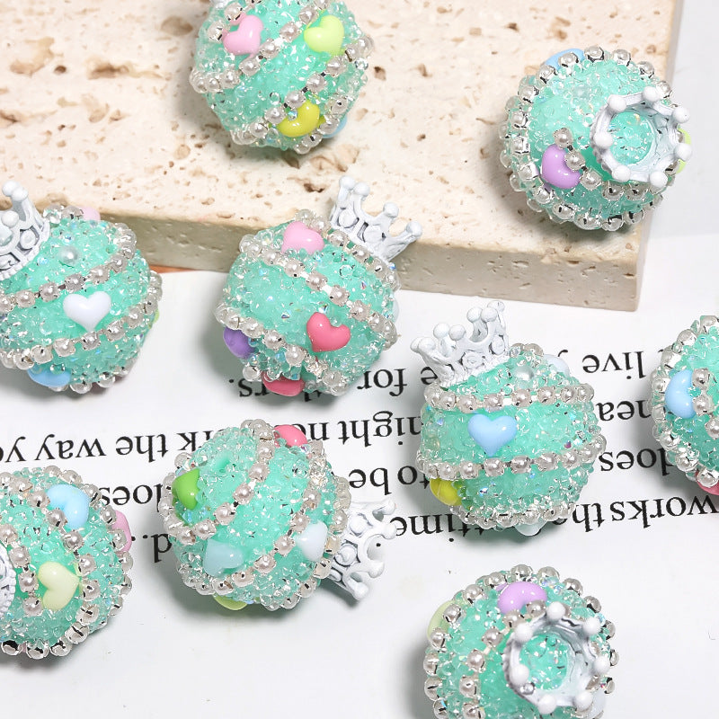 Crown Sugar Sparkles Rhinestone Beads (5pcs)