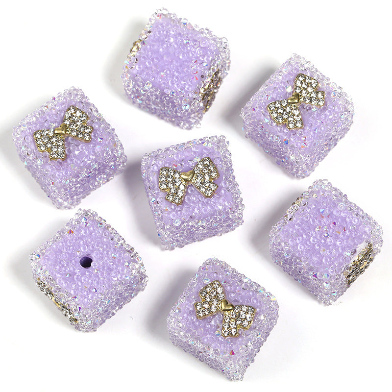 Sweetheart Sugar Rhinestone Cube Beads (5 counts)