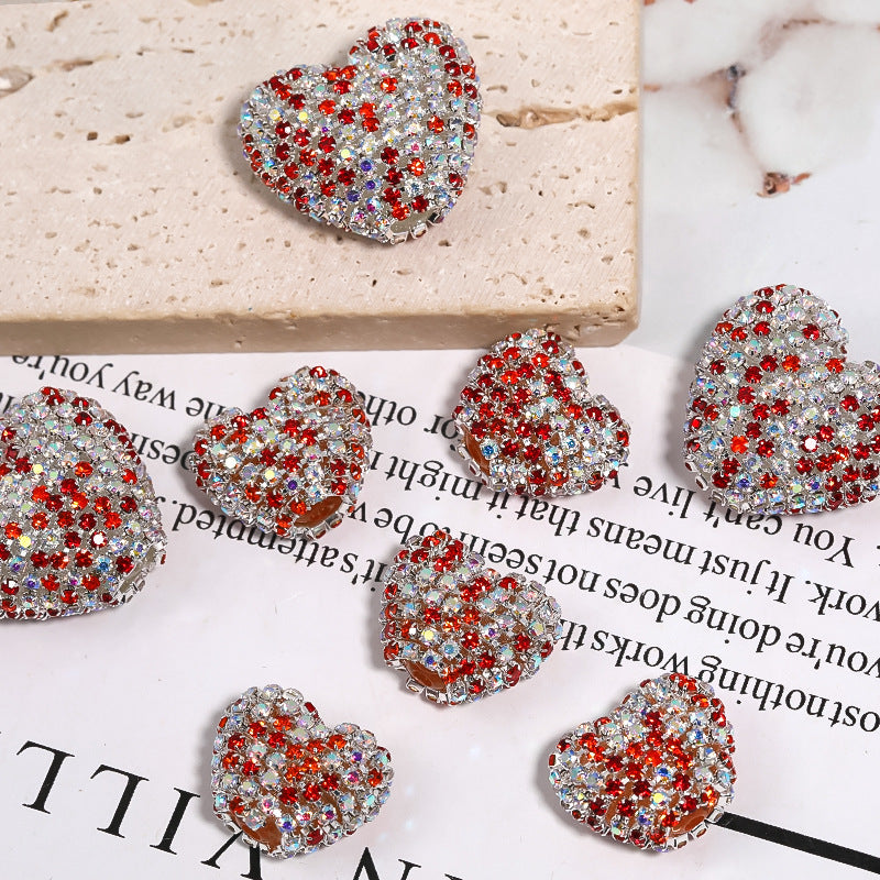 Diamond Hearts Rhinestone Beads (5 counts)