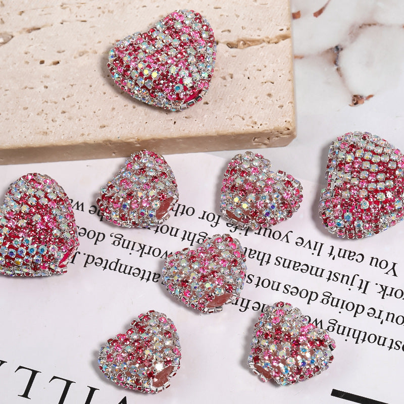 Diamond Hearts Rhinestone Beads (5 counts)