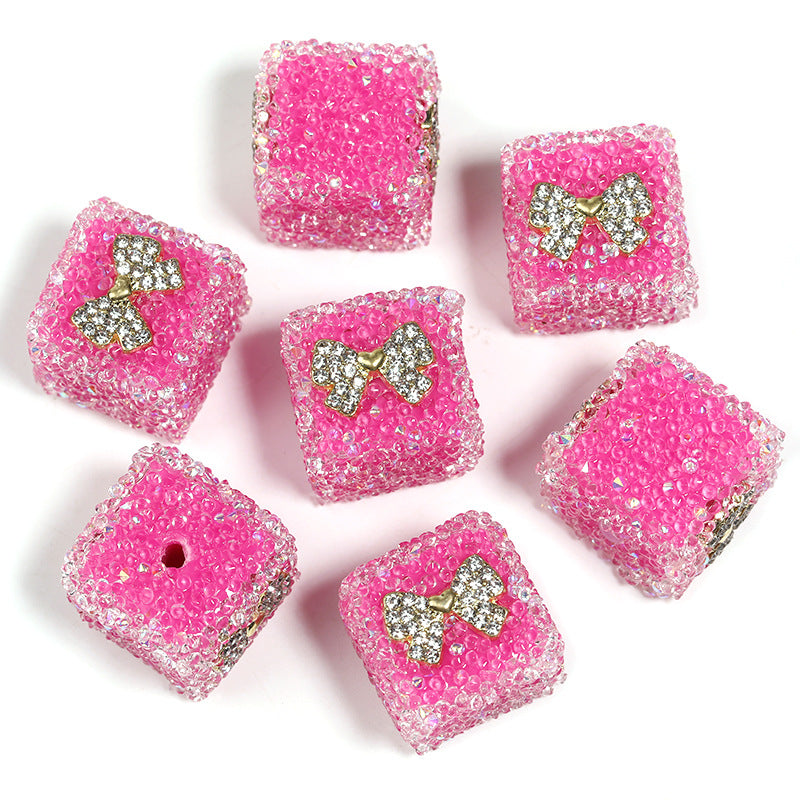 Sweetheart Sugar Rhinestone Cube Beads (5 counts)