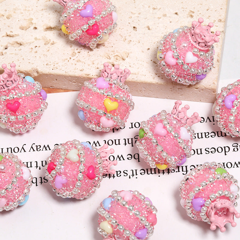 Crown Sugar Sparkles Rhinestone Beads (5pcs)