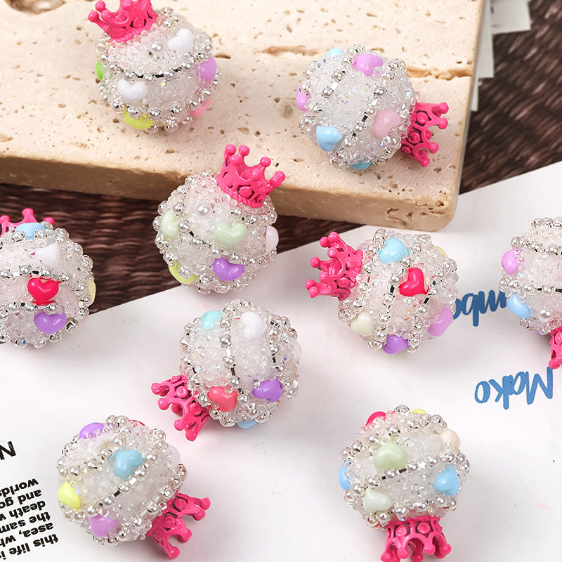 Crown Sugar Sparkles Rhinestone Beads (5pcs)