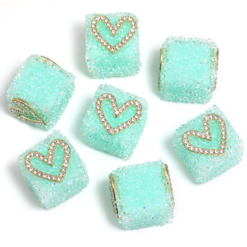 Starlit Sugar Rhinestone Cube Beads (5 counts)