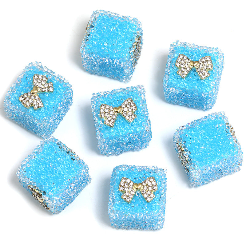 Starlit Sugar Rhinestone Cube Beads (5 counts)