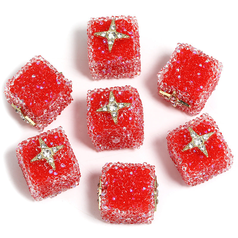 Starlit Sugar Rhinestone Cube Beads (5 counts)