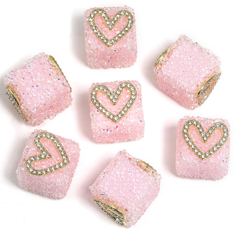 Starlit Sugar Rhinestone Cube Beads (5 counts)