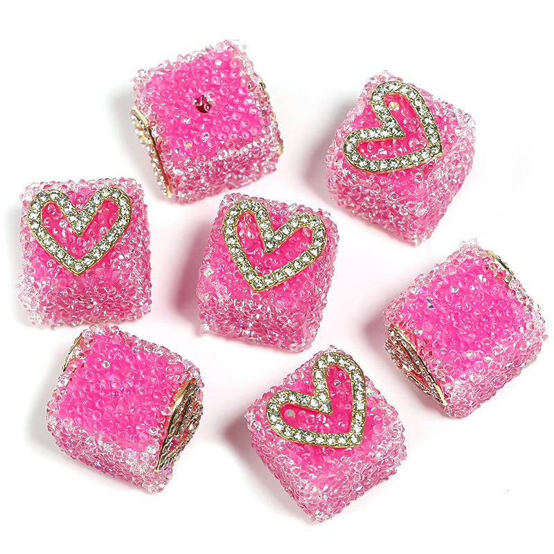 Sweetheart Sugar Rhinestone Cube Beads (5 counts)