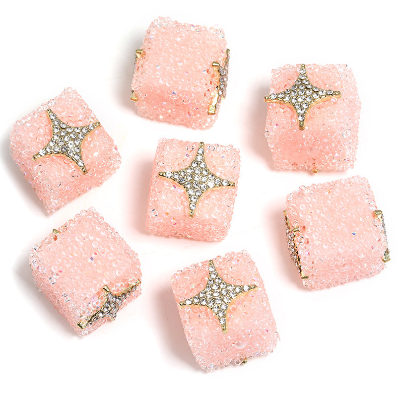 Starlit Sugar Rhinestone Cube Beads (5 counts)