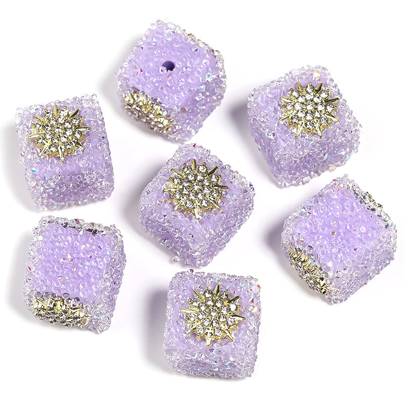 Sweetheart Sugar Rhinestone Cube Beads (5 counts)