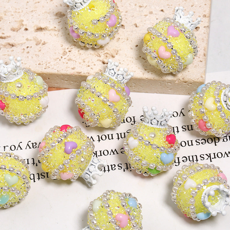 Crown Sugar Sparkles Rhinestone Beads (5pcs)