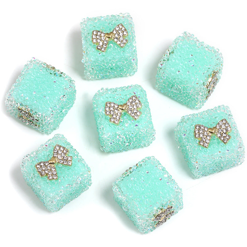 Starlit Sugar Rhinestone Cube Beads (5 counts)