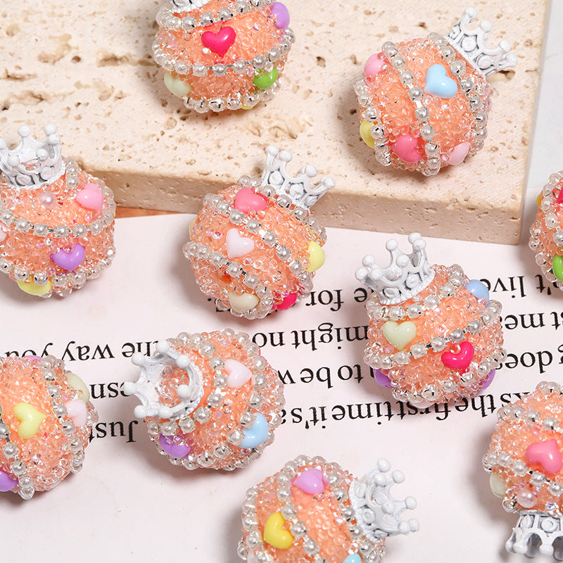 Crown Sugar Sparkles Rhinestone Beads (5pcs)