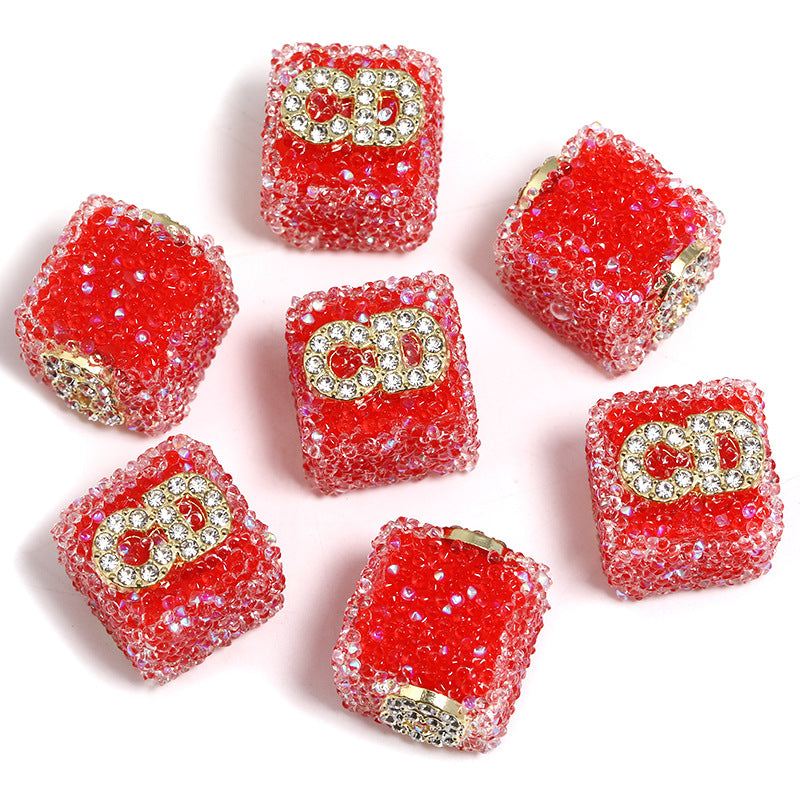 Starlit Sugar Rhinestone Cube Beads (5 counts)