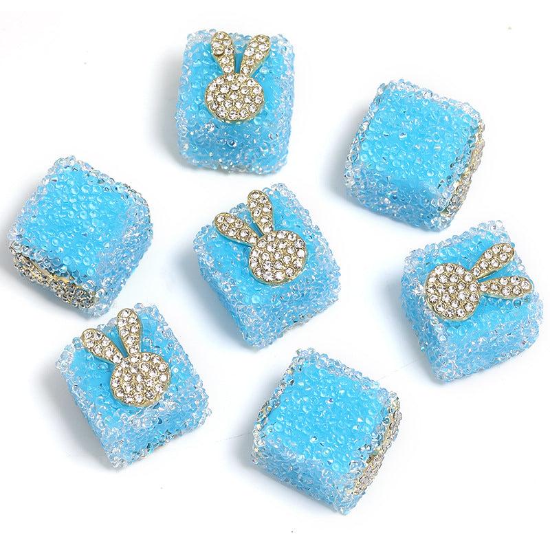 Starlit Sugar Rhinestone Cube Beads (5 counts)
