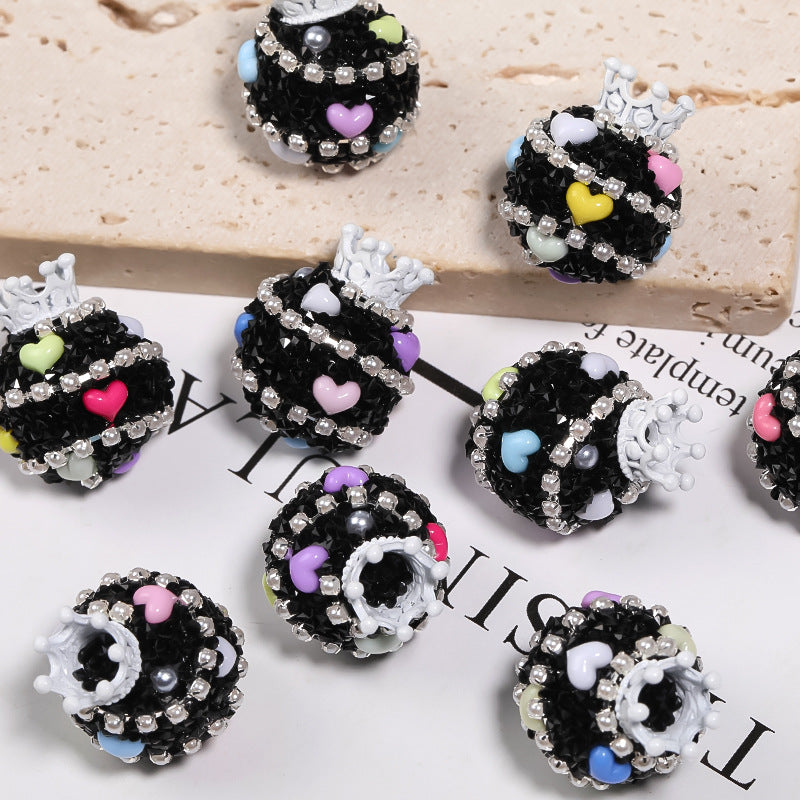 Crown Sugar Sparkles Rhinestone Beads (5pcs)