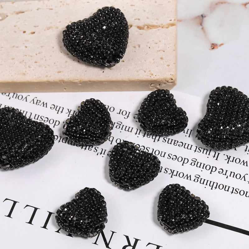 Diamond Hearts Rhinestone Beads (5 counts)