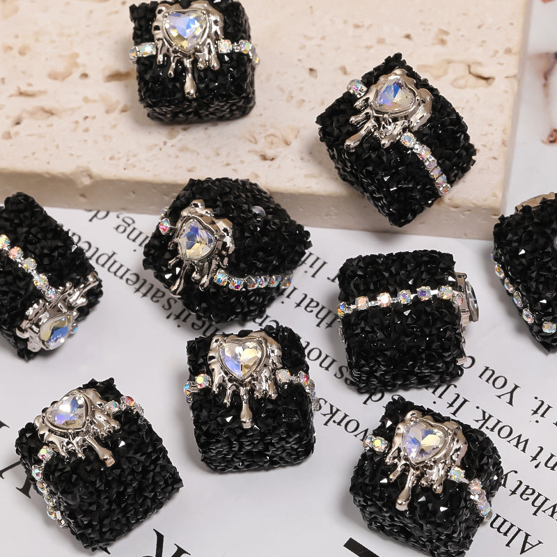 Punk Sugar Chains Rhinestone Cube Beads (5 counts)