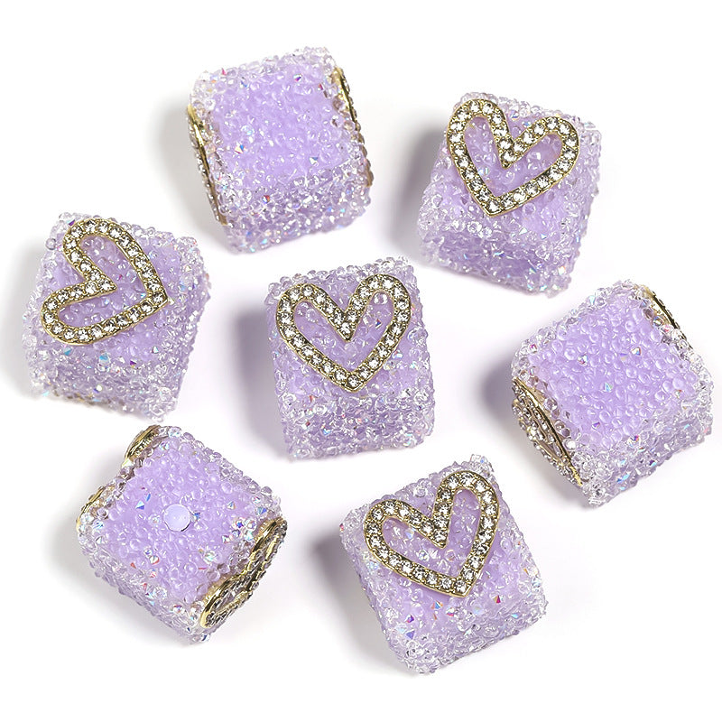 Sweetheart Sugar Rhinestone Cube Beads (5 counts)