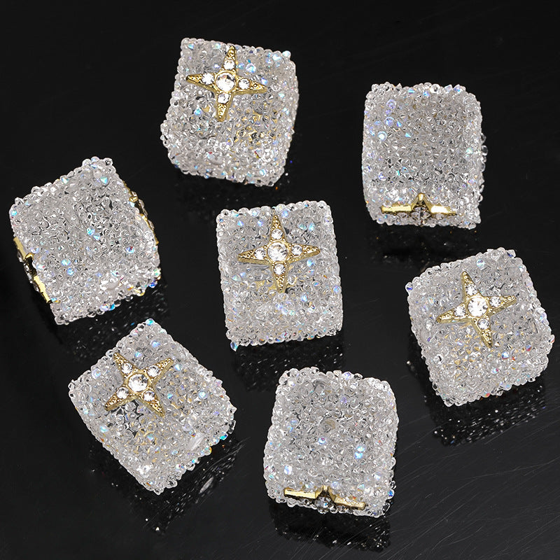 Starlit Sugar Rhinestone Cube Beads (5 counts)