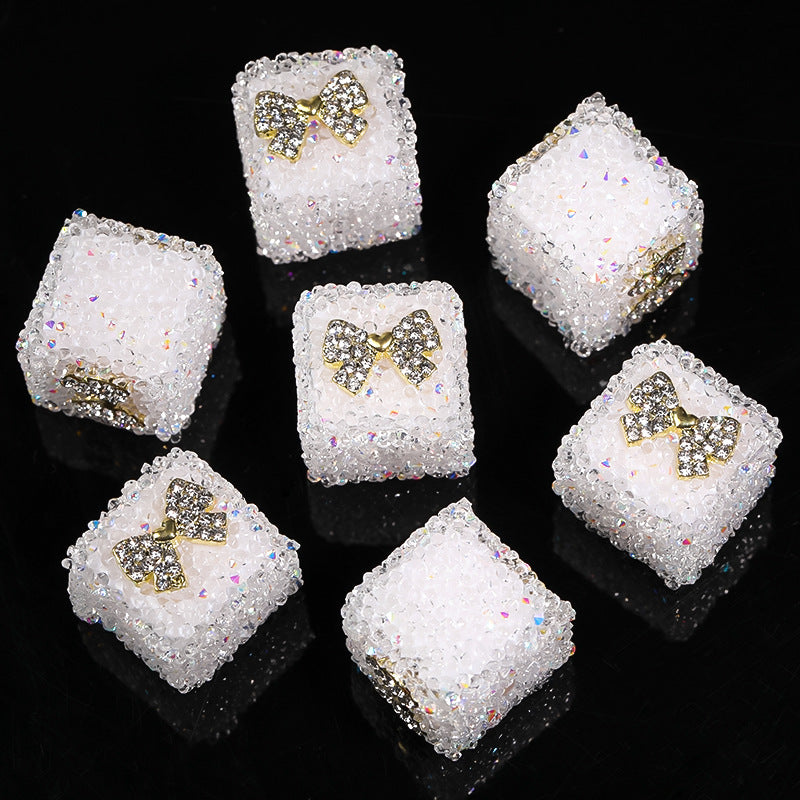 Sweetheart Sugar Rhinestone Cube Beads (5 counts)