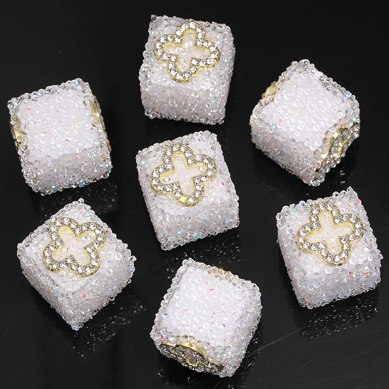 Starlit Sugar Rhinestone Cube Beads (5 counts)