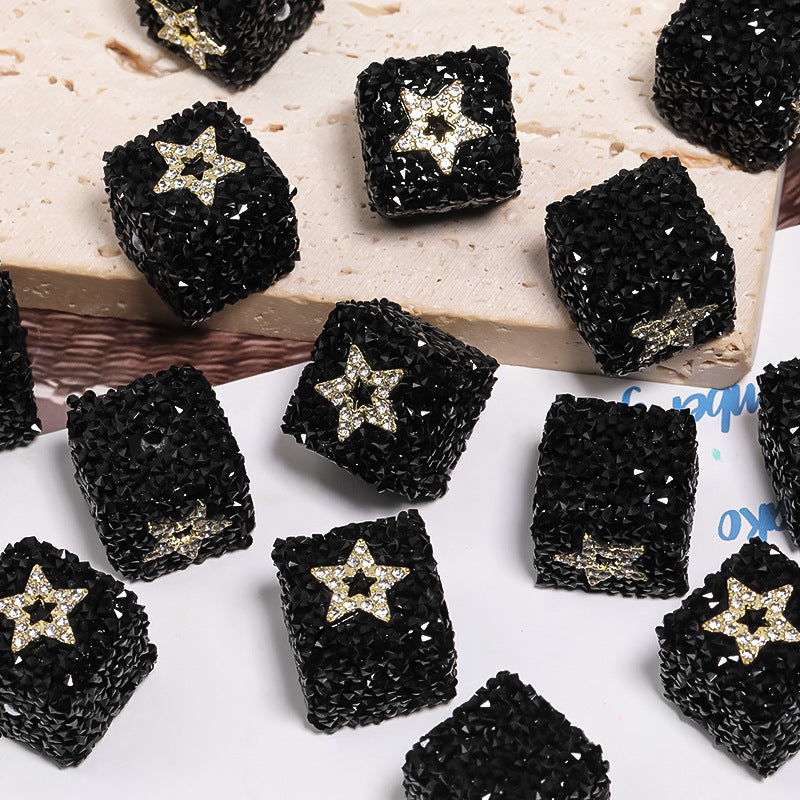 Starlit Sugar Rhinestone Cube Beads (5 counts)