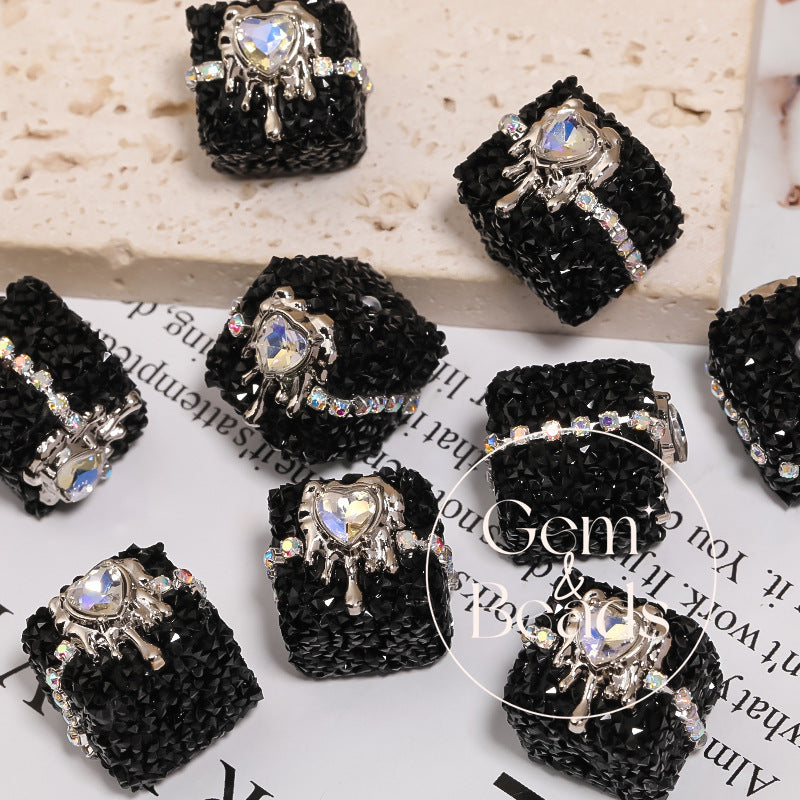 Punk Sugar Chains Rhinestone Cube Beads (5 counts)