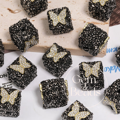Starlit Sugar Rhinestone Cube Beads (5 counts)