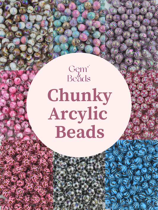 Chunky Arcylic Beads (15pcs) 16mm