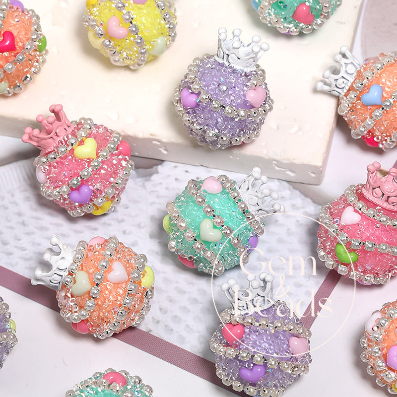 Crown Sugar Sparkles Rhinestone Beads (5pcs)