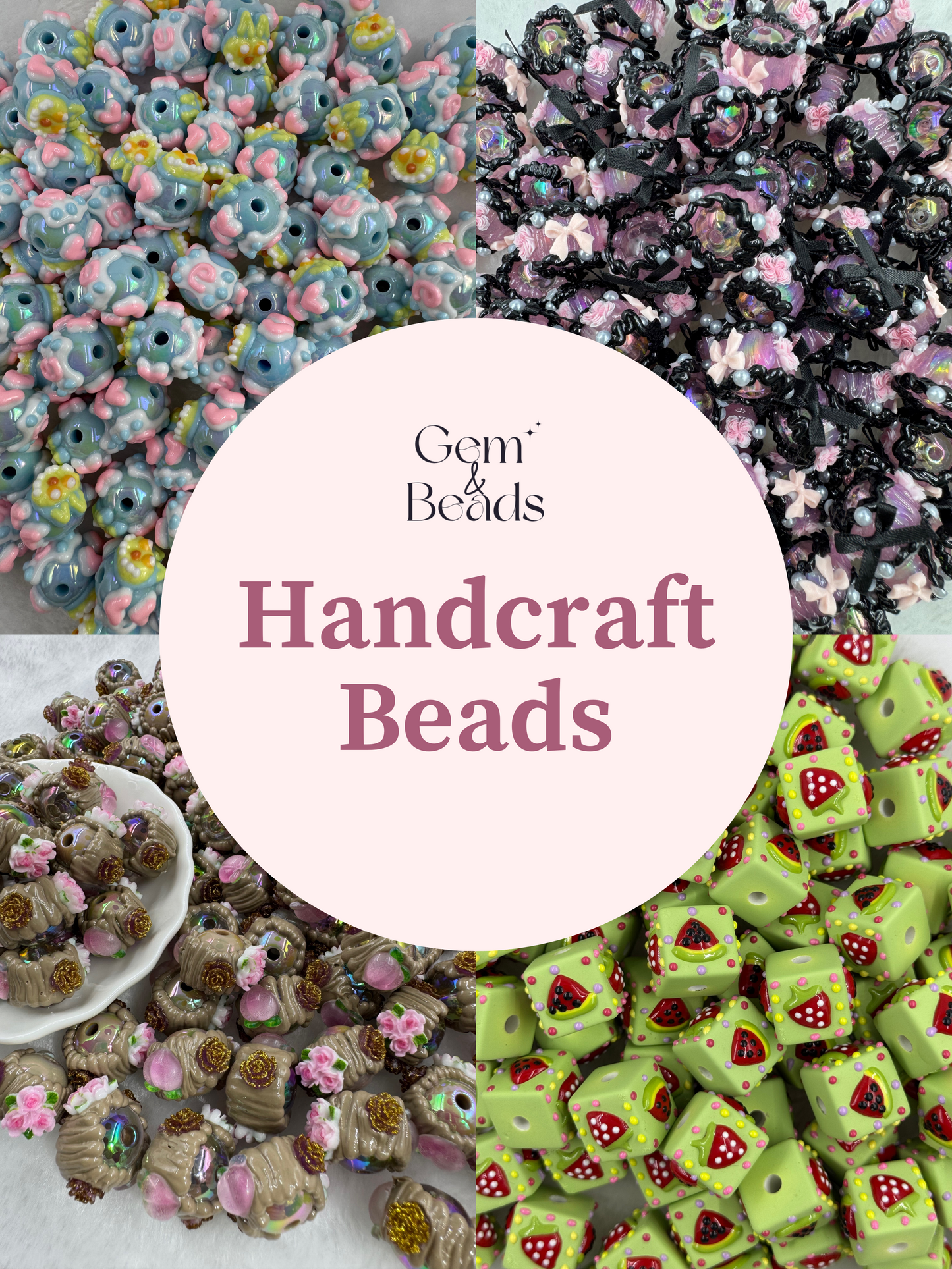 Handmade Crafted Beads (5pcs) 16mm-22mm
