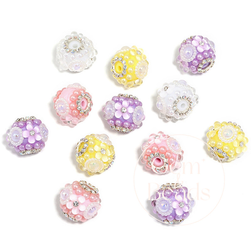 Mermaid Blossom Sparkle Rhinestone Beads (10 counts)