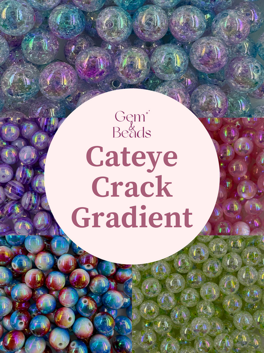 Cateye Cracked Gradient Beads (15pcs) mm