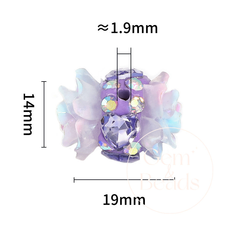 Glam Camellia Rhinestone Beads (10 counts)