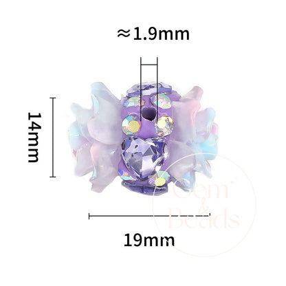 Glam Camellia Rhinestone Beads (10 counts)