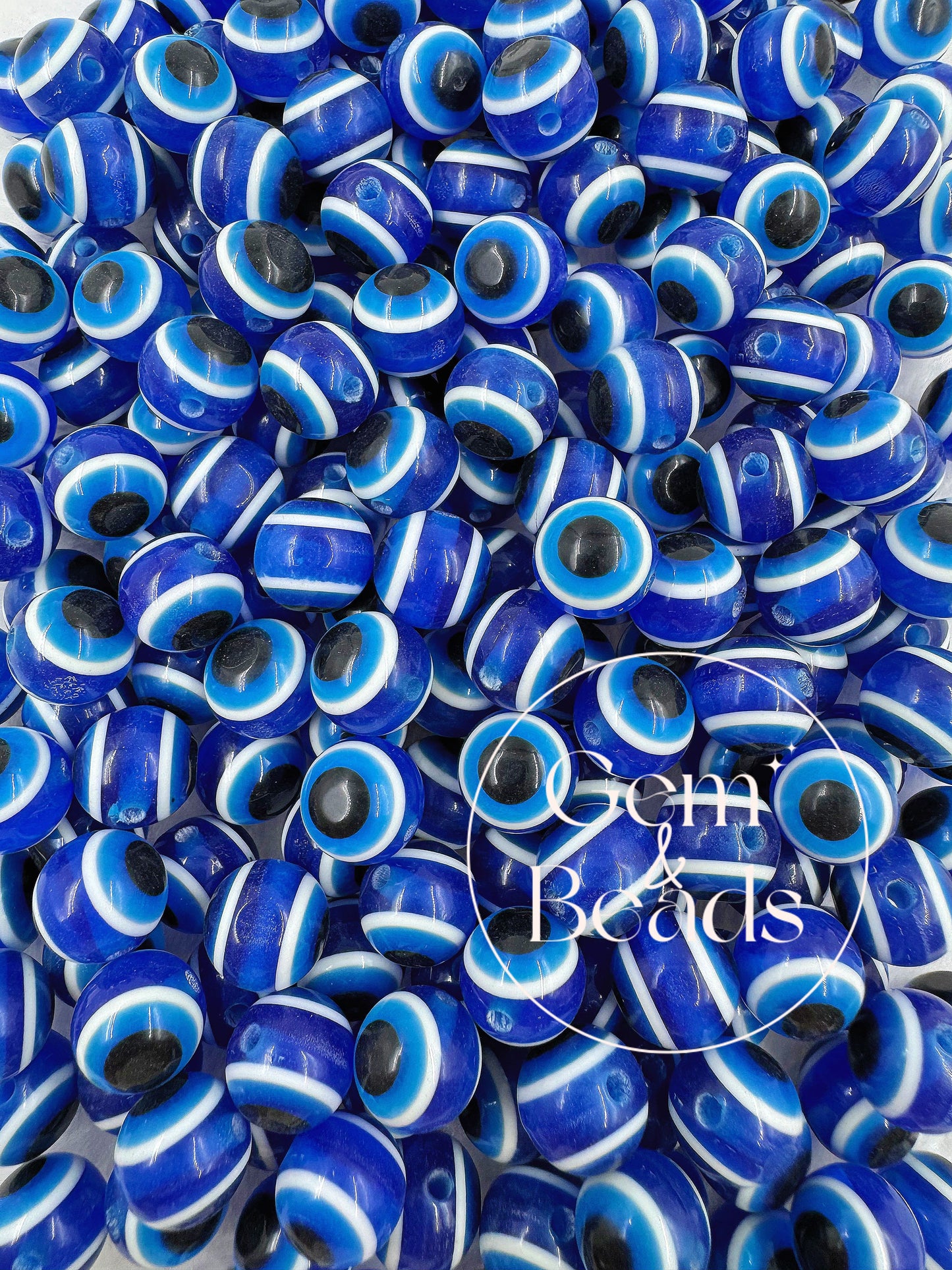 Navy Blue Evil Eye Beads (15 count/bag)