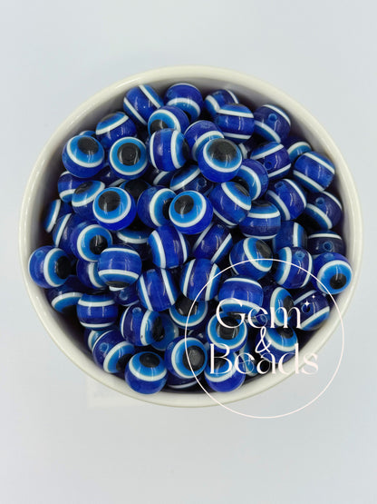 Navy Blue Evil Eye Beads (15 count/bag)